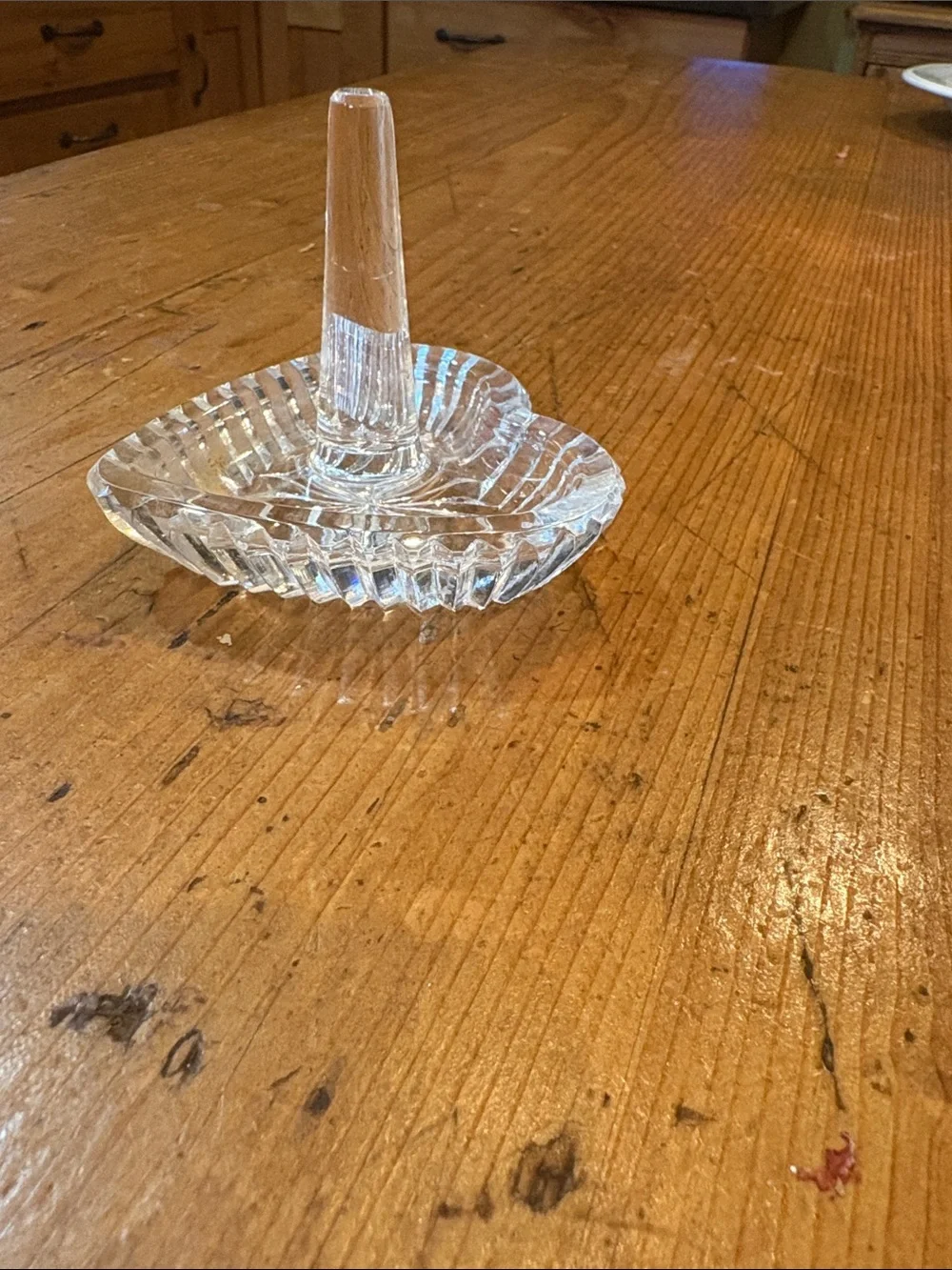 Clear Glass Heart-Shaped Ring Holder and Jewelry Tray unsure if Waterford